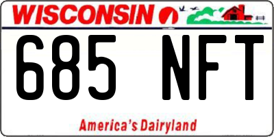 WI license plate 685NFT