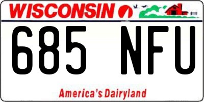 WI license plate 685NFU