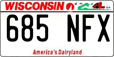 WI license plate 685NFX