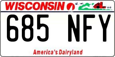 WI license plate 685NFY