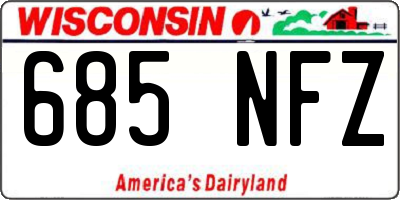 WI license plate 685NFZ