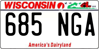 WI license plate 685NGA