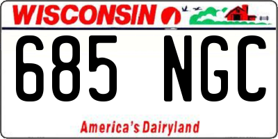 WI license plate 685NGC