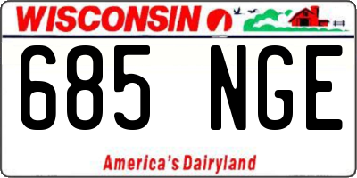 WI license plate 685NGE