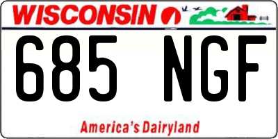 WI license plate 685NGF