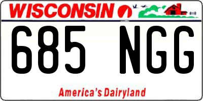 WI license plate 685NGG