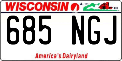 WI license plate 685NGJ