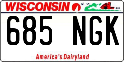WI license plate 685NGK