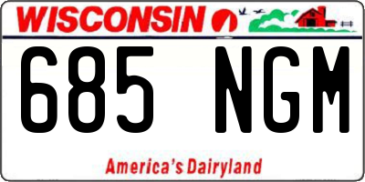WI license plate 685NGM
