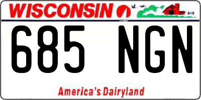 WI license plate 685NGN