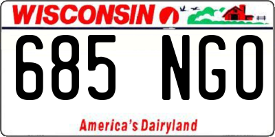 WI license plate 685NGO