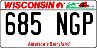 WI license plate 685NGP