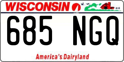 WI license plate 685NGQ