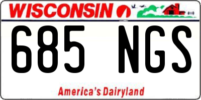 WI license plate 685NGS