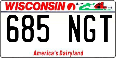 WI license plate 685NGT