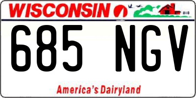 WI license plate 685NGV