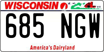 WI license plate 685NGW