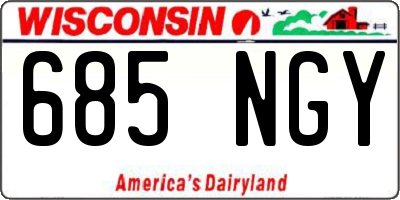 WI license plate 685NGY