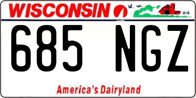 WI license plate 685NGZ