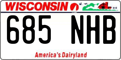 WI license plate 685NHB