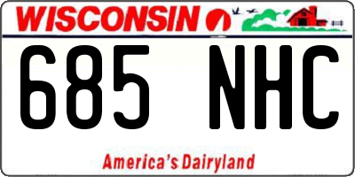 WI license plate 685NHC
