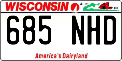 WI license plate 685NHD