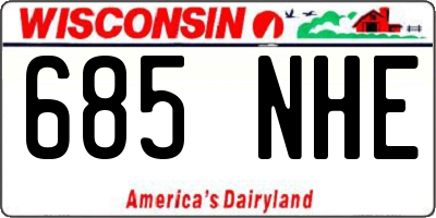 WI license plate 685NHE