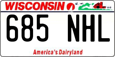 WI license plate 685NHL