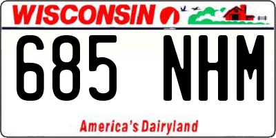 WI license plate 685NHM
