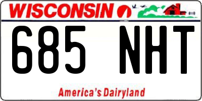 WI license plate 685NHT