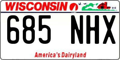 WI license plate 685NHX