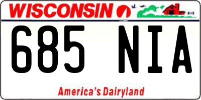 WI license plate 685NIA