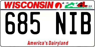 WI license plate 685NIB