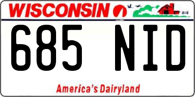 WI license plate 685NID