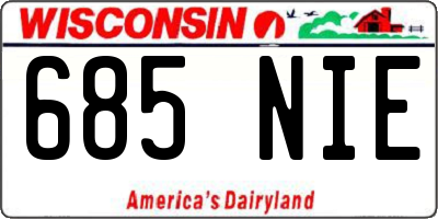 WI license plate 685NIE