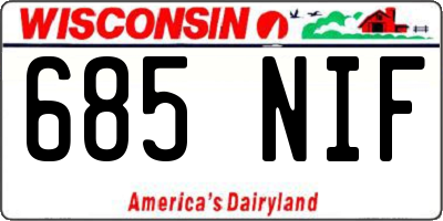 WI license plate 685NIF