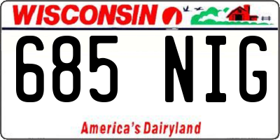 WI license plate 685NIG