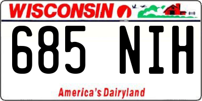 WI license plate 685NIH