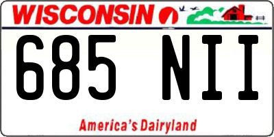 WI license plate 685NII