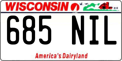 WI license plate 685NIL
