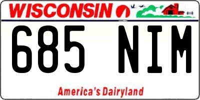 WI license plate 685NIM