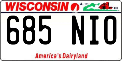 WI license plate 685NIO