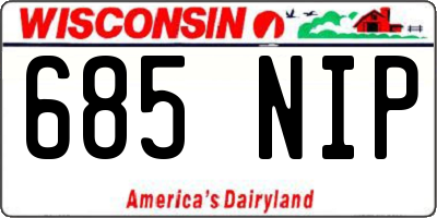 WI license plate 685NIP