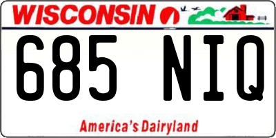 WI license plate 685NIQ