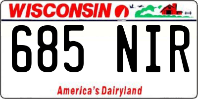 WI license plate 685NIR