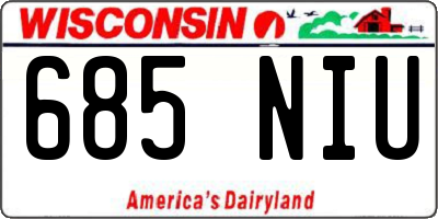 WI license plate 685NIU