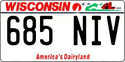 WI license plate 685NIV