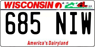 WI license plate 685NIW