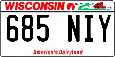 WI license plate 685NIY