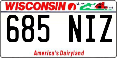 WI license plate 685NIZ
